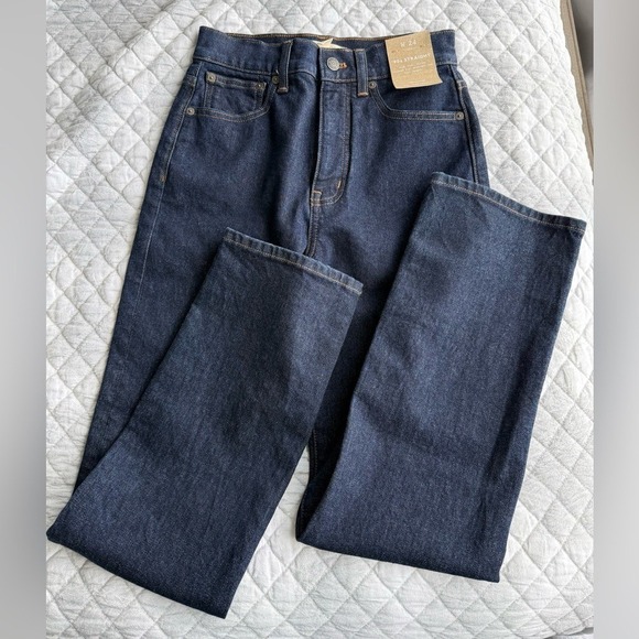 Madewell 90s Straight Leg Jeans Dark Wash NWT Size 24 - Picture 6 of 12